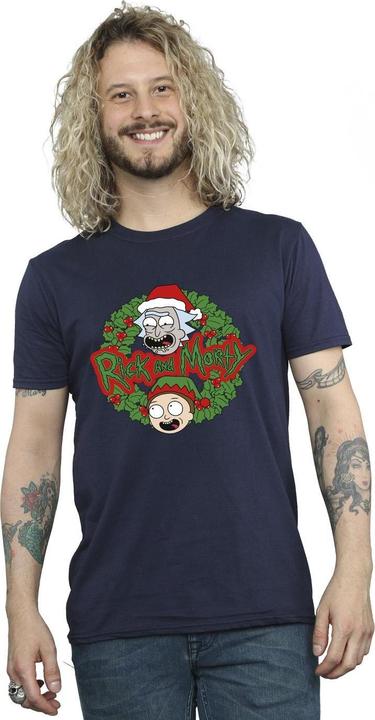 Actual product image Rick And Morty Mens Christmas Wreath T-Shirt (4XL)
