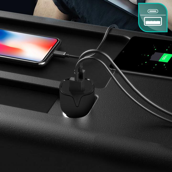 Produktbild Setty GSM043811 USB-C + USB Autoladegerät