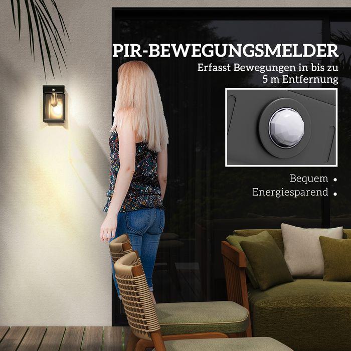 Actual product image Swisshandel24 Solar wall light LED outdoor light garden light warm white adjustable light sensor IP44 black (160 lm, IP44)