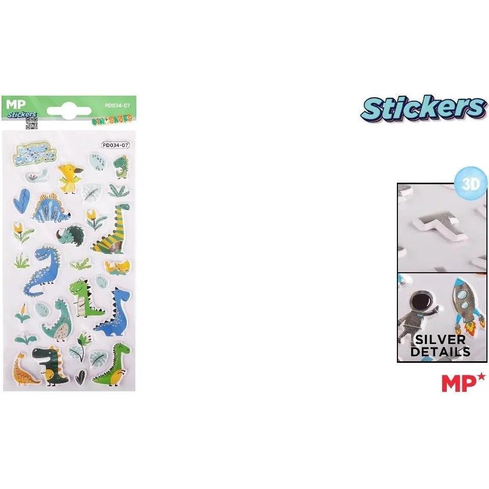 Main paper, Sticker, 3D-Dinosaurier-Aufkleber