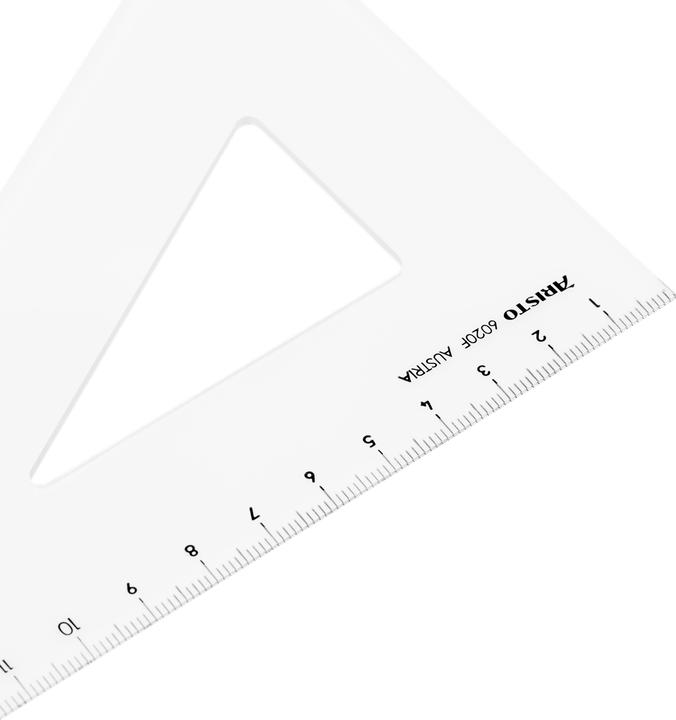 Actual product image Aristo Triangle 60 degrees with bevelled acrylic 226mm transparent (22.60 cm, Plastic)