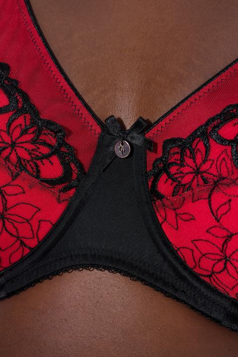 Actual product image Ulla Popken Floral Embroidered Underwire Bra (Single pack, 85 D)