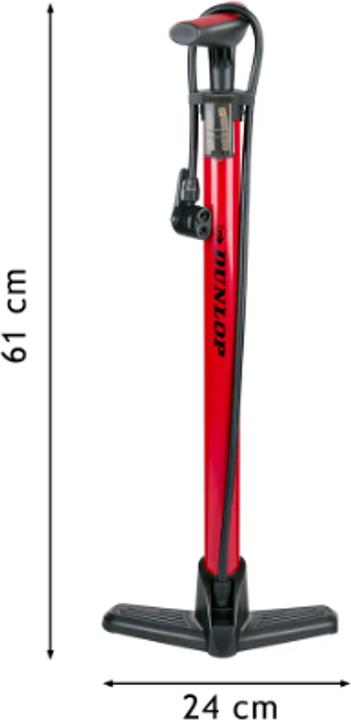Immagine prodotto Dunlop Pompa da pavimento per bicicletta nera/rossa