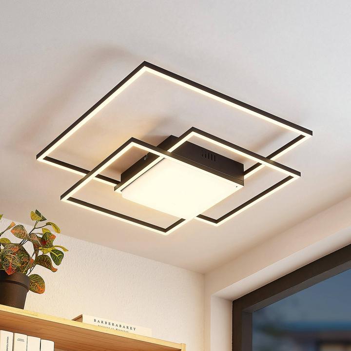 Image du produit Lindby Nelinka LED plafonnier, noir (2600 lm)