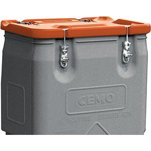 Cemo, Lagerbehälter, Gefahrgut Box mobil 170 Liter Box grau Deckel orange