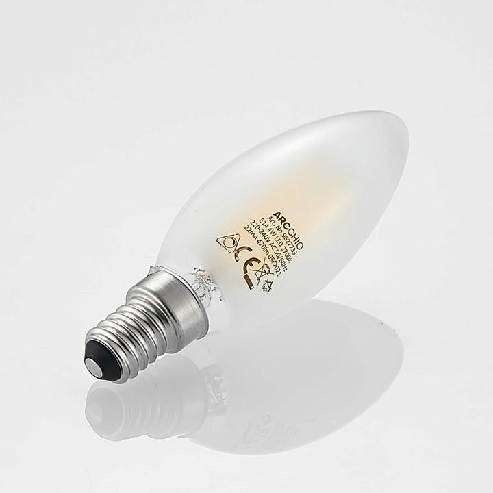 Actual product image Arcchio LED Lamp E14 4W 2,700K Candle, Dimmable, Frosted (E14, 470 lm)