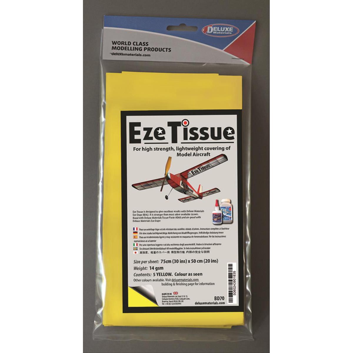 Deluxe Materials eze tissue carta da rivestimento gialla 75x50cm 5pz. da 14 g/m²