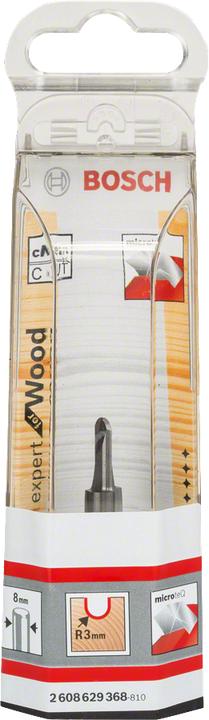 Produktbild Bosch Professional Zubehör Hohlkehlfräser Expert for Wood, 8 mm, R1 3 mm, D 6 mm, L 12,7 mm, G 50,8 mm