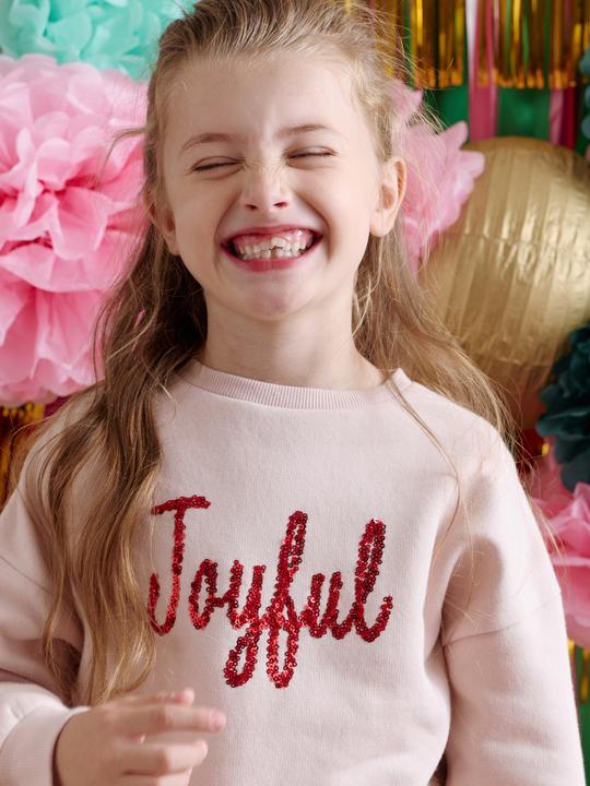 Produktbild Vertbaudet Mädchen Sweatshirt mit Pailletten und festlichem Schriftzug (86)