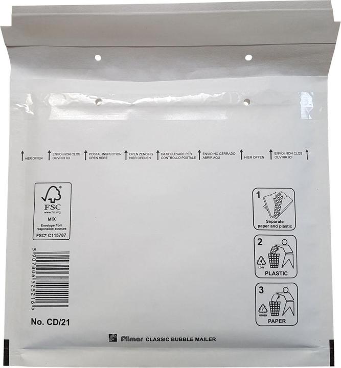 Actual product image Fimar 200 bubble wrap pockets CD/21 180x165mm white Filmar Classic (200 pcs.)