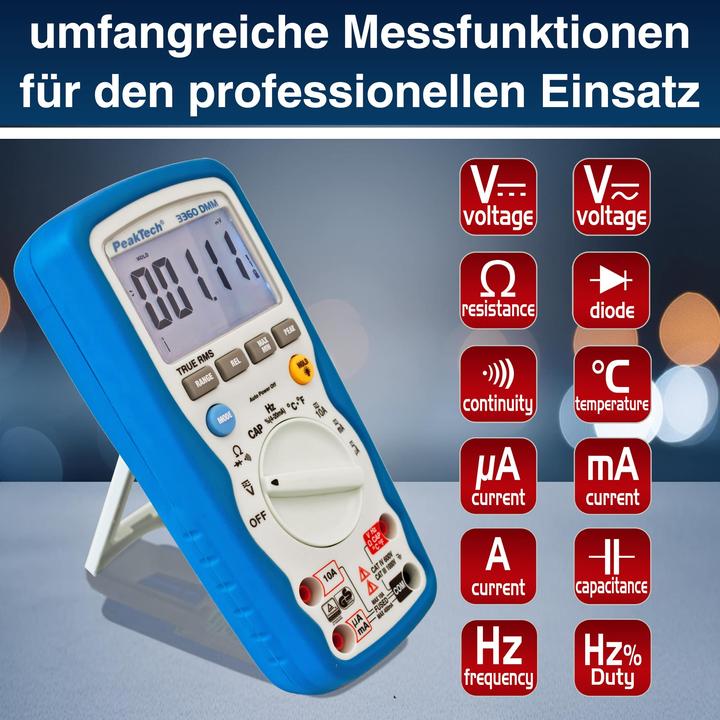 Produktbild Peaktech P 3360 True RMS Digitalmultimeter (CAT III 1000V, CAT IV 600V)