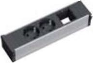 Actual product image Bachmann 912.045 - 0.1 m - 2 AC outputs - aluminum - black - gray - 217 mm - 1 piece( (2 x, CEE 7/3, BS 1363, 0.10 m)