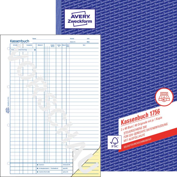 Produktbild Avery Kassenbuch (40 x)