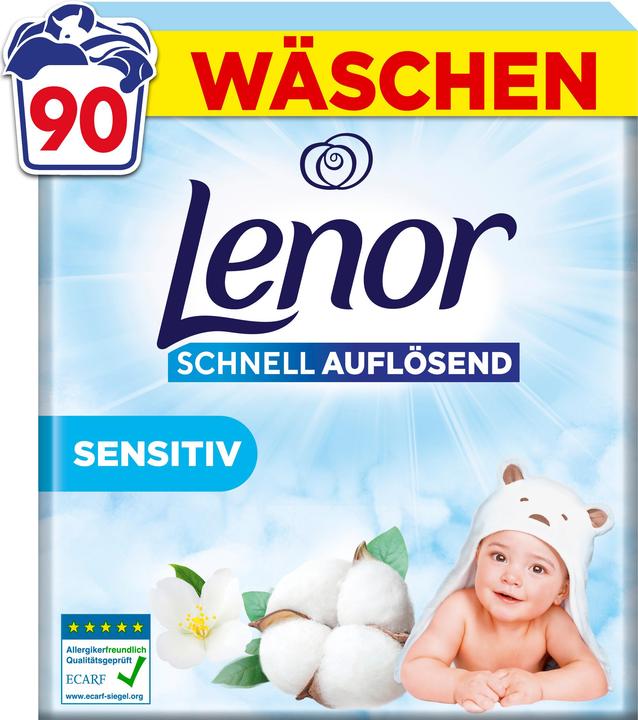 Actual product image Lenor WM Pulver Sensitiv 4.5KG Waschmittel 90 WL (90 Washing cycles, Washing powder)