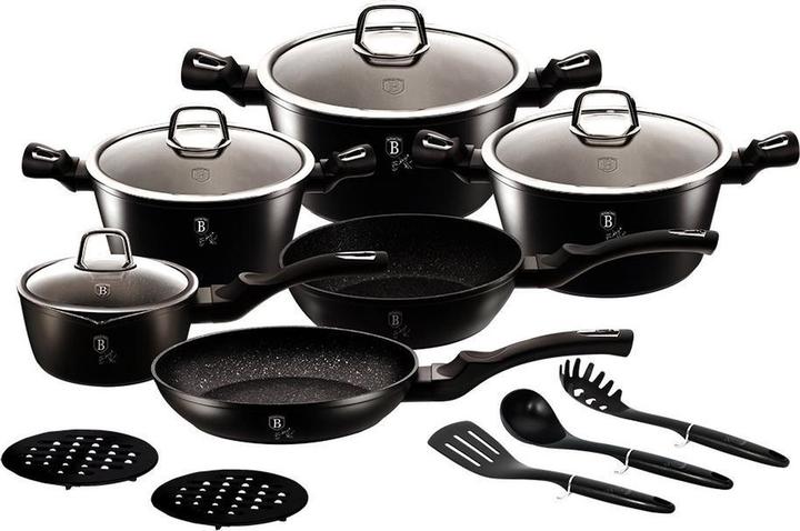 Actual product image BerlingerHaus GRANITE POT SET 15 pcs. BERLINGER HOUSE (Pan set + pot set, Aluminium)