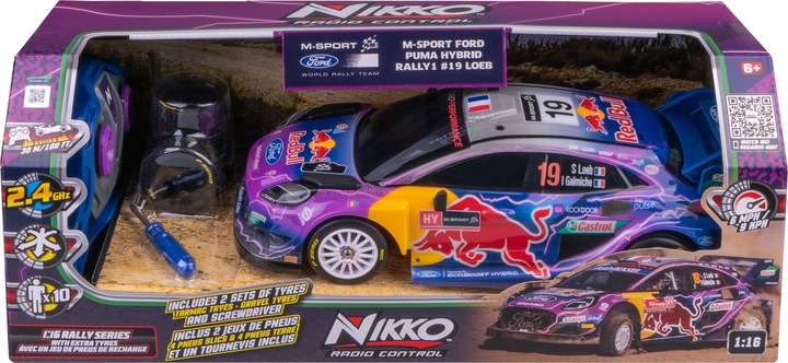 Image du produit Nikko Voiture télécommandée RC M-Sport Ford Puma, Red Bull Design, avec jeu de pneus et vis