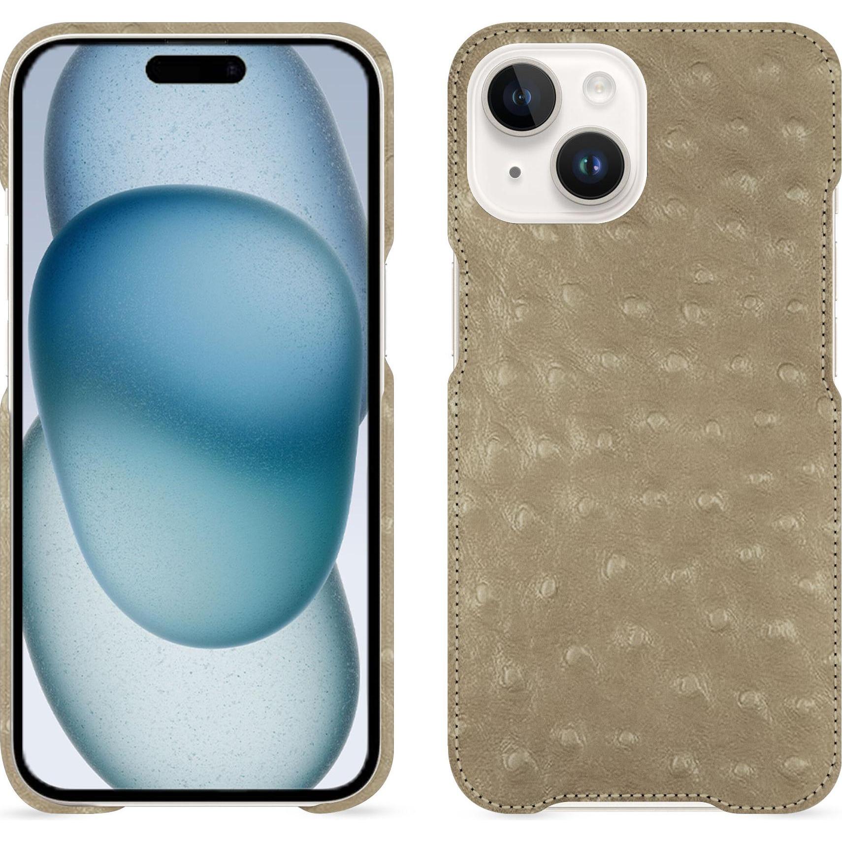 Noreve Lederschutzhülle (Apple iPhone 15), Smartphone Hülle, Beige