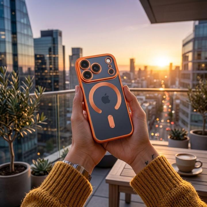 Produktbild OEM Back panel cover Case for iPhone 17 PRO MAX Electro Mag Cover compatible with MagSafe orange (Apple iPhone 17 Pro Max)