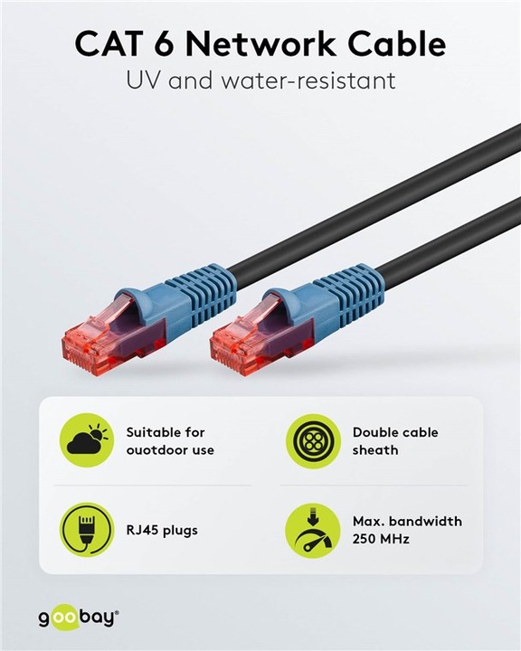 Actual product image Goobay Network cable (U/UTP, CAT6, 40 m)