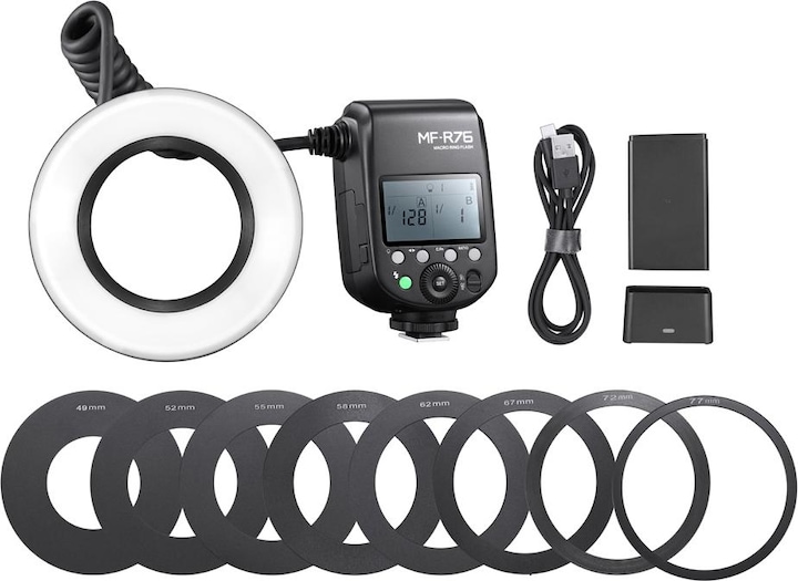 Actual product image Godox MF-R76 (Macro flash, Canon, Nikon, Sony, Fuji, Olympus, Pentax, Panasonic)