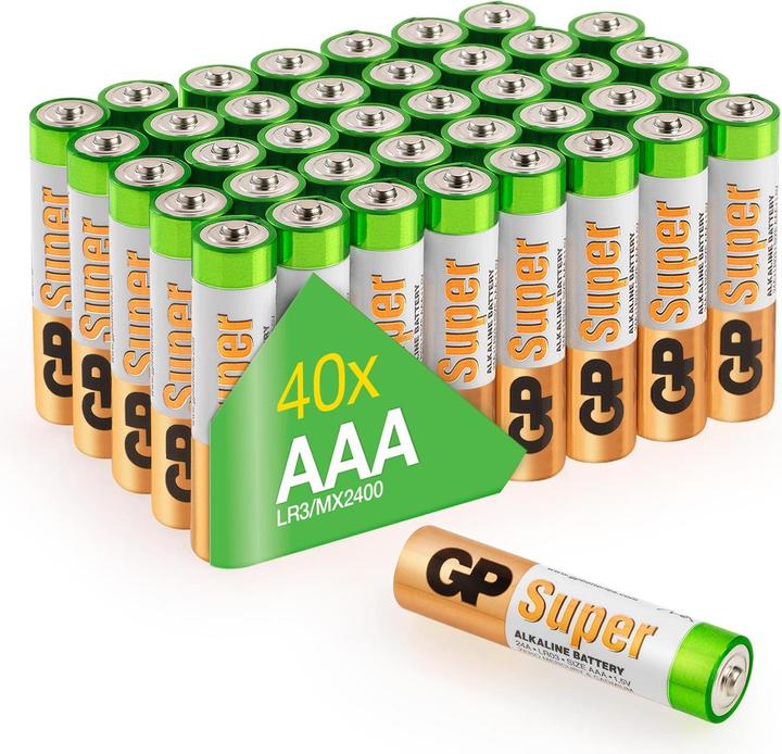 Actual product image GP Batteries AAA Micro Batterie GP Alkaline Super 1,5V 40 Stück (40 pcs., AAA)