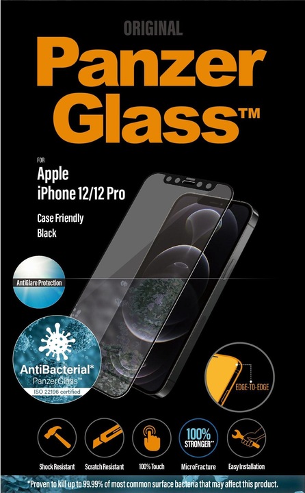 Produktbild PanzerGlass Case Friendly Black (1 Stück, Apple iPhone 12, Apple iPhone 12 Pro)