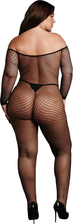 Produktbild Le Désir Bodystocking with off shoulder neckline, fishnet structure and open crotch.
