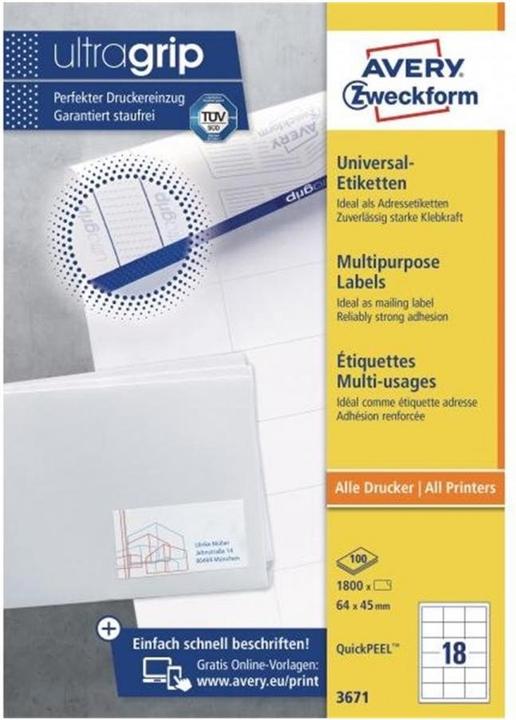 Image du produit Avery Étiquettes universelles