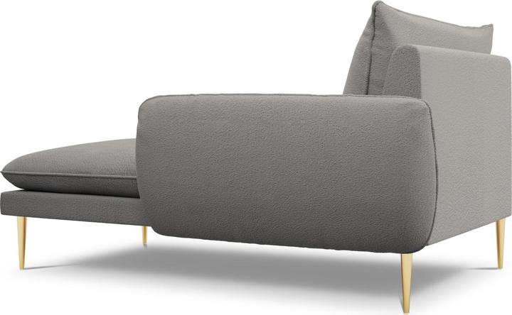 Actual product image Cosmopolitan Design Boucle Chaise Longue Right, "Vienna", 1 Seat, Grey, 170x110x95 Made in Europe (Recamiere)