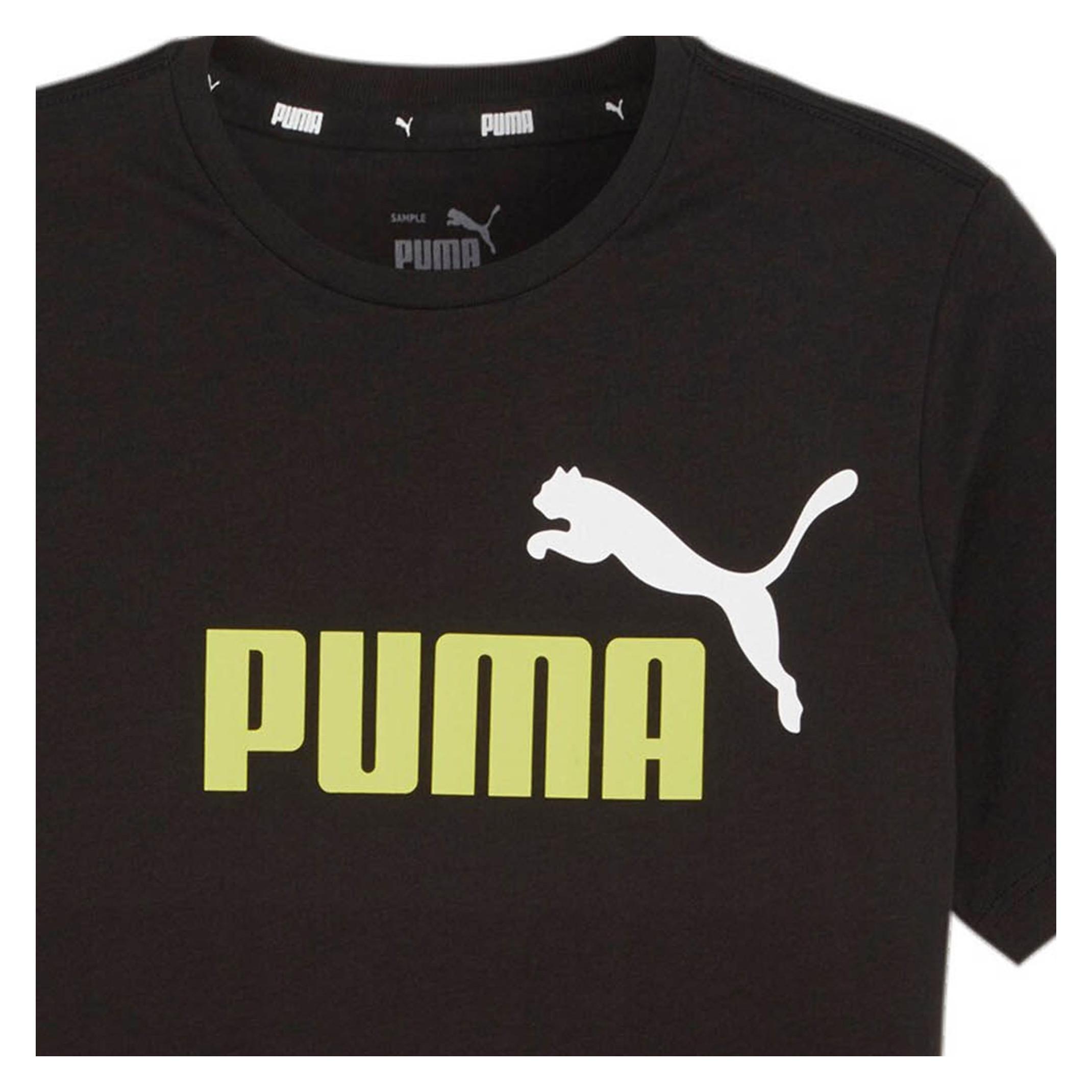 Puma, Mannen, Sportief Shirt, Ess+ 2 Col Logo Tee (M), Zwart, M