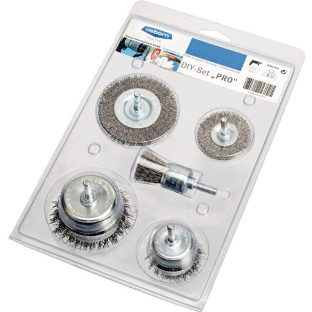 Osborn, Schleifmittel, Set of wire brushes with 6mm shank