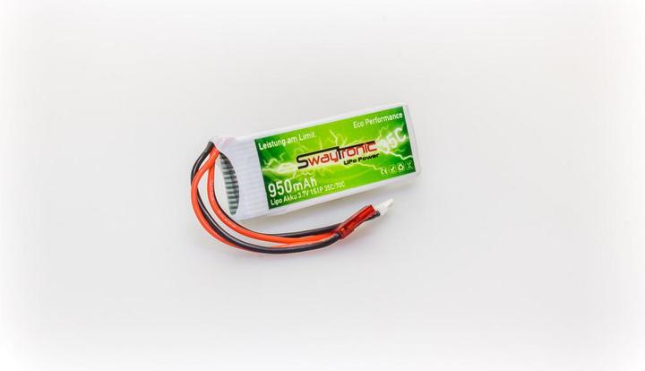 Actual product image Swaytronic LiPo 3. V35/0 Soft Case JSTWalkera Molex (3.70 V, 950 mAh)