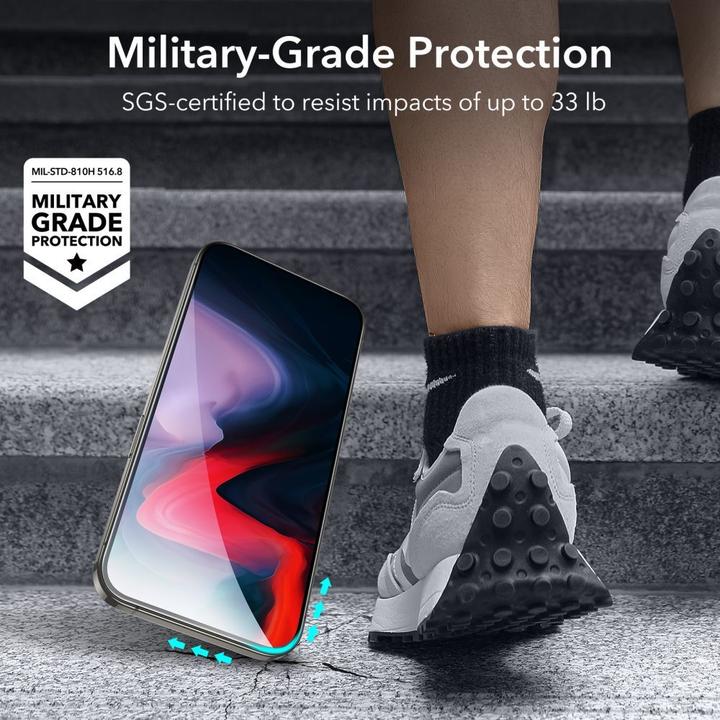 Actual product image ESR Tempered Glass 2-Pack Iphone 15 Pro Black (2 pcs., Apple iPhone 15 Pro)