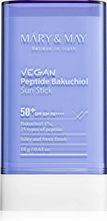 Mary&May Mary & May Vegan Peptide Bakuchiol Sun Stick SPF50+ PA++++ 0.63 oz 18g Aging Control Bakuchiol 25 Ty (Sun stick, SPF 50+)