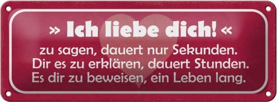 Actual product image Femer Tin sign 27x10cm I love you takes seconds to say