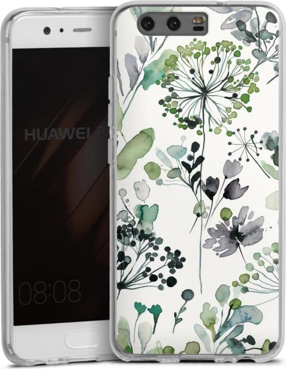 Produktbild DeinDesign Silikon Hülle für Huawei P10 Handyhülle Case Smartphone Schutzhülle Eukalyptus Blumen Wasserfarbe (Huawei P10)