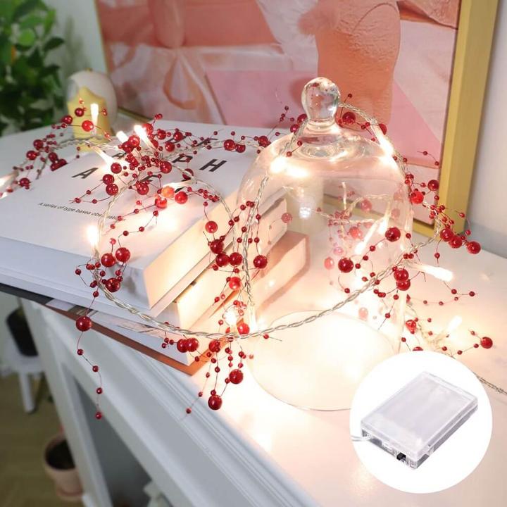 Produktbild Cover-Discount Weihnachtliche Lichterkette LED mit Kunst-Perlen (3 m)
