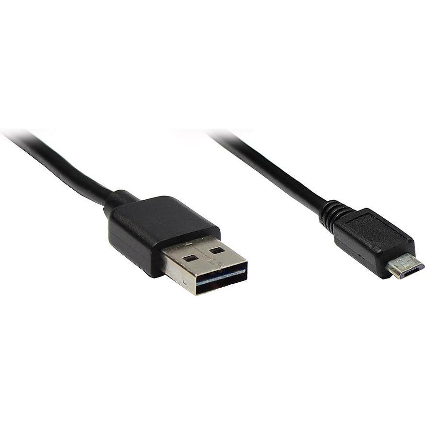 Good Connections Anschlusskabel USB 2.0 EASY Stecker A an micro Stecker B, schwarz, 3m,  (3 m, USB 2.0), USB Kabel
