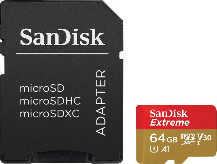 Actual product image SanDisk Extreme (64 GB, microSDXC, U3, UHS-I)