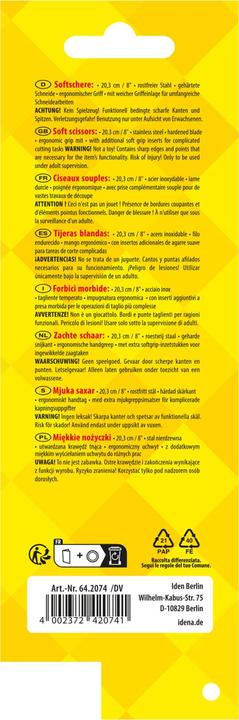 Actual product image Idena Soft scissors 8" (20.30 cm)