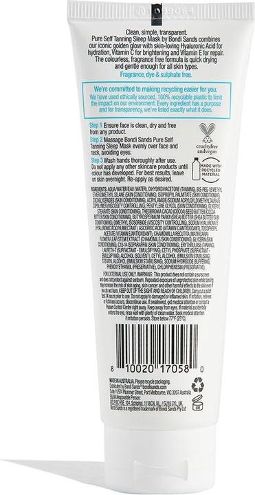 Image du produit Bondi Sands Masque de sommeil auto-bronzant Pure Renew 75ml (Crème autobronzante, 75 ml)