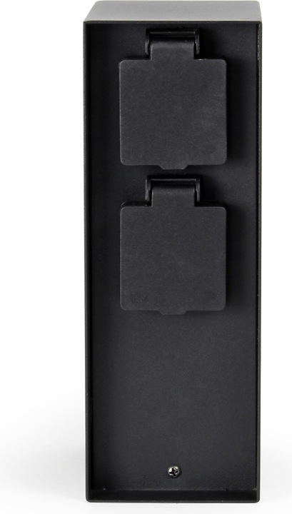 Actual product image Wiltec Garden Socket Twofold from Stainless Steel with Timer, Outdoor Socket IP44 with Timer Clock