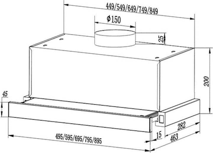 Produktbild PKM Flachschirm Dustabzugshaube - ausziehbar FS1-60BSPY (Flachschirmhaube)