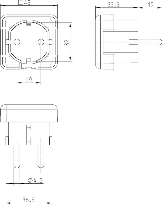 Actual product image Bachmann plug with earthing contact (CEE 7/4)