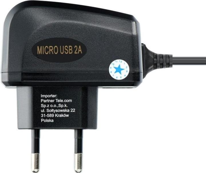Actual product image Cable Blue Star BLUE STAR LITE travel charger 2A 10W with cable Micro USB TFK-TC-1095B black (10 W)