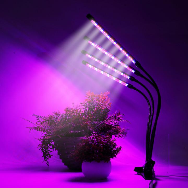 Actual product image Casativo LED-Pflanzenlampe, 4-armig mit 360°-Schwanenhälse, 3 Leuchtmodi, Dimmer & Timer (LED)