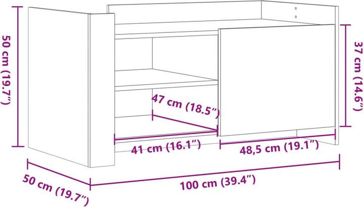 Image du produit vidaXL Couchtisch (50 x 100 x 50 cm)