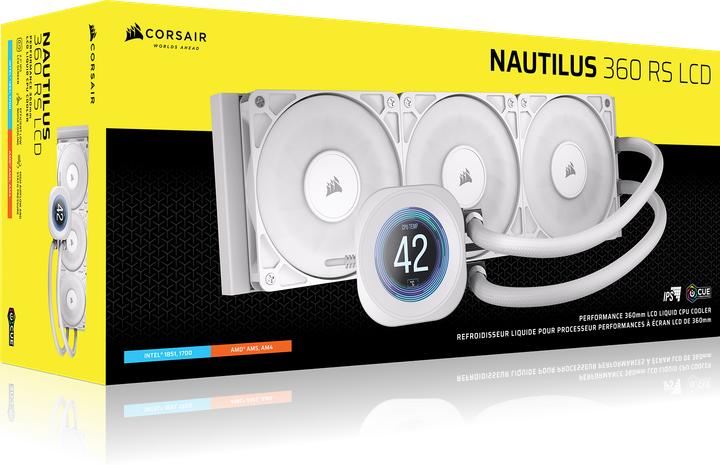 Produktbild Corsair NAUTILUS 360 LCD White, 360mm Radiator, Liquid CPU Cooler