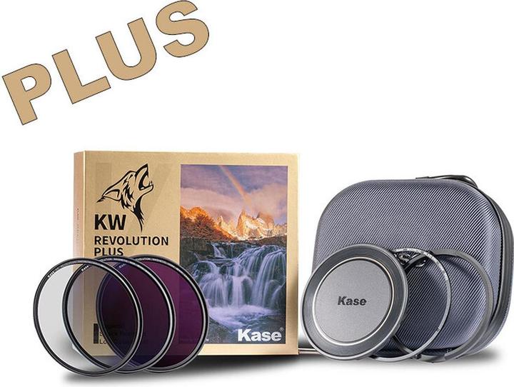 Image du produit Kase KW Revolution Plus Entry Kit (CPL/MCUV + ring + front lens cap + case) 40.5mm (with metal cap) 86mm (86 mm, Filtre polarisant, Filtre UV)