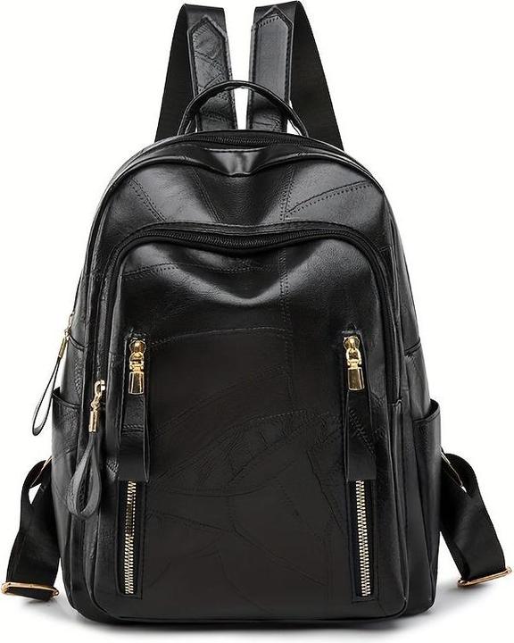 Only-Bags.Store Retro textured backpack, fashion PU leather daypack, casual layered school bag for travelling